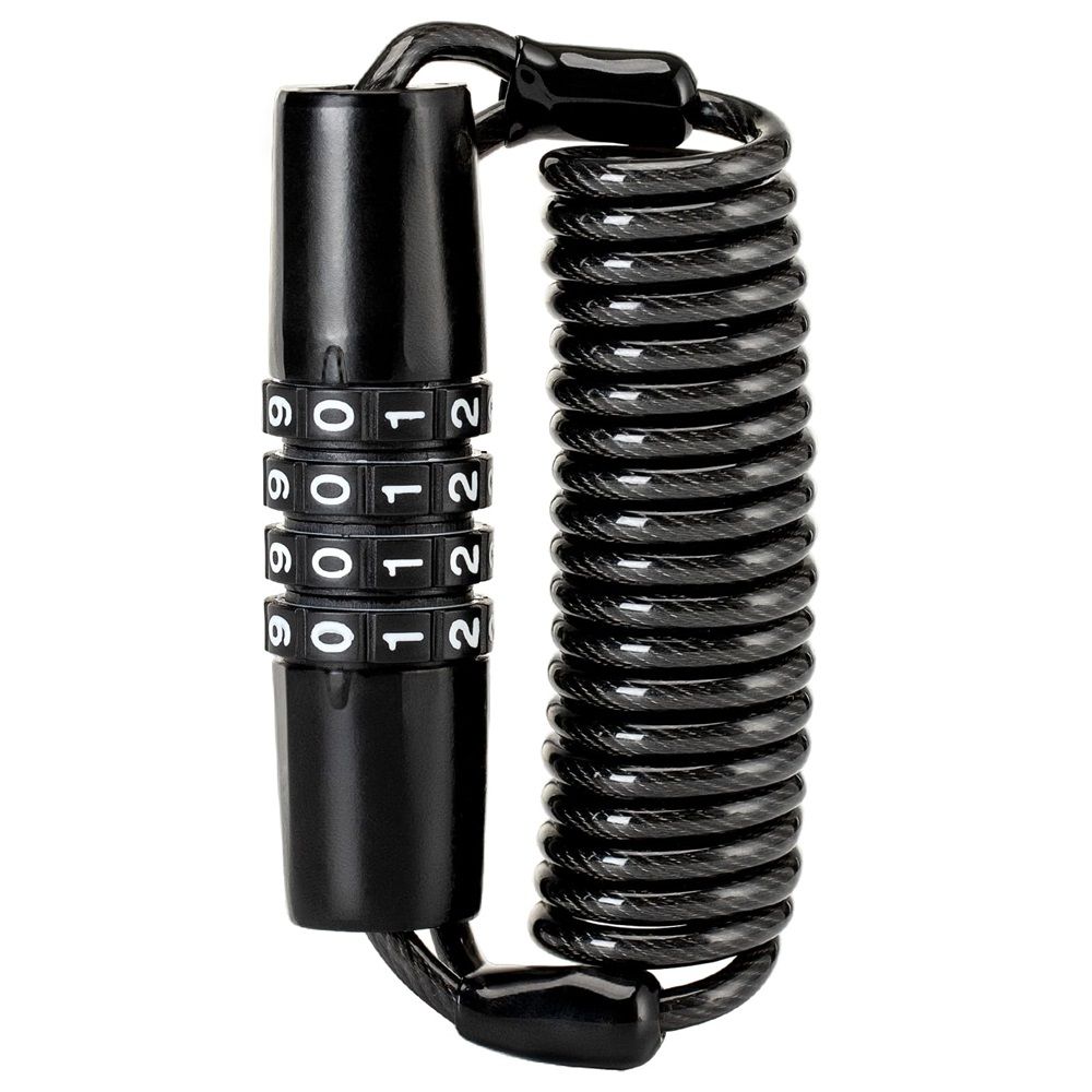 Combination Bike Lock Cable- Resettable Combination Lock, Anti-Theft Coiled Secutiry Cable for Bicycles, Kayaks, Paddle Boards, Gates and Outdoor Gear (5 FT)