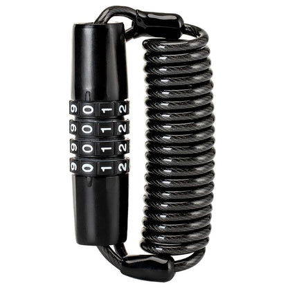 Combination Bike Lock Cable- Resettable Combination Lock, Anti-Theft Coiled Secutiry Cable for Bicycles, Kayaks, Paddle Boards, Gates and Outdoor Gear (5 FT)
