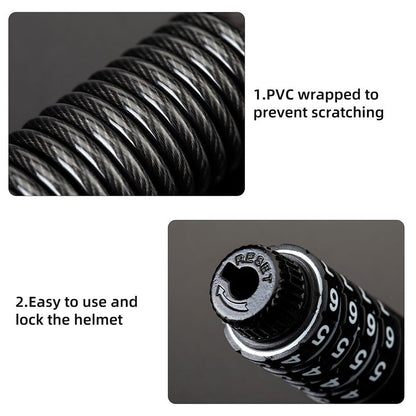 Combination Bike Lock Cable- Resettable Combination Lock, Anti-Theft Coiled Secutiry Cable for Bicycles, Kayaks, Paddle Boards, Gates and Outdoor Gear (5 FT)