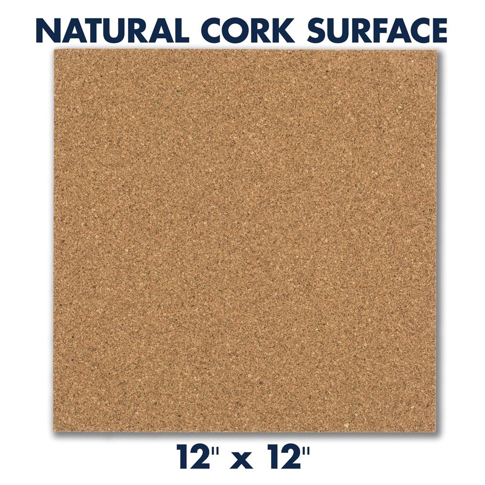 Quartet Cork Tiles, Bulletin Board Cork Panels 12" x 12", Self-Adhesive Corkboards for Wall Pin Board , 8 Pack