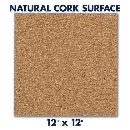 Quartet Cork Tiles, Bulletin Board Cork Panels 12" x 12", Self-Adhesive Corkboards for Wall Pin Board , 8 Pack