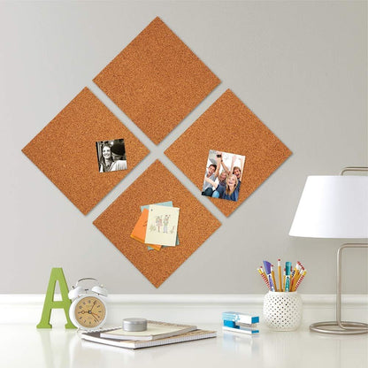 Quartet Cork Tiles, Bulletin Board Cork Panels 12" x 12", Self-Adhesive Corkboards for Wall Pin Board , 8 Pack