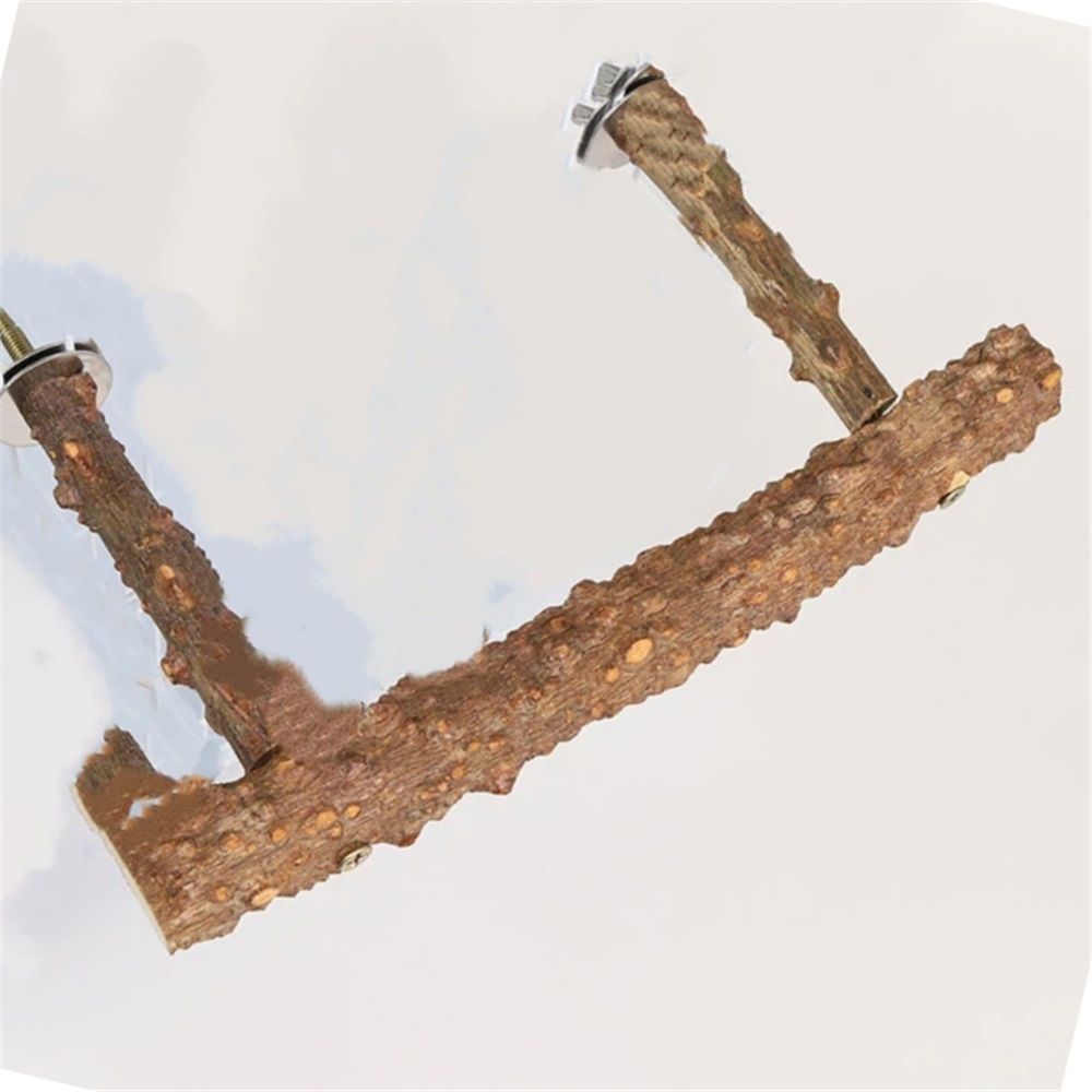 Large Natural Pepper Wood Parrot Stand Branch, Wooden Perch for Parakeet Cockatiels Conures Lovebirds Budgies, Birdcage Accessories