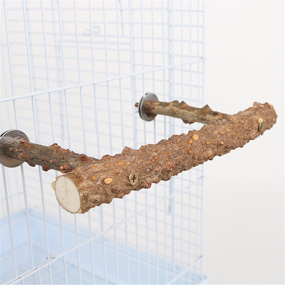Large Natural Pepper Wood Parrot Stand Branch, Wooden Perch for Parakeet Cockatiels Conures Lovebirds Budgies, Birdcage Accessories