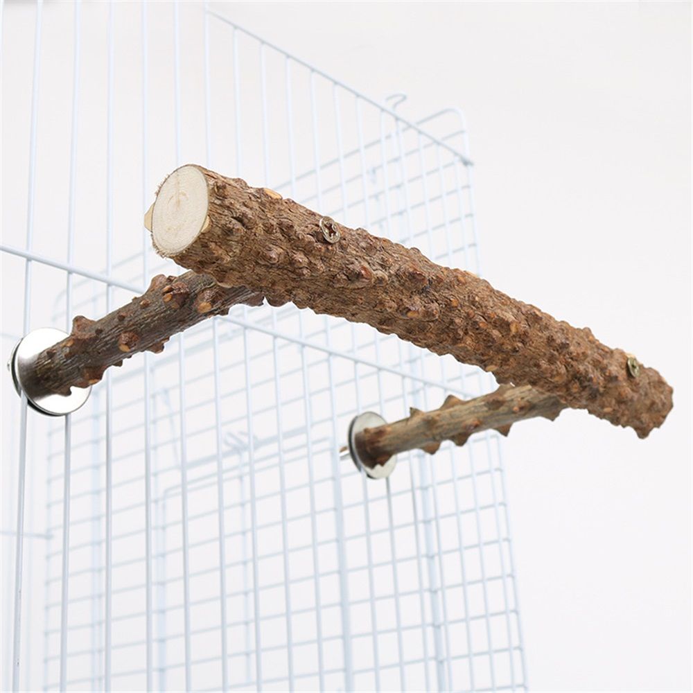 Large Natural Pepper Wood Parrot Stand Branch, Wooden Perch for Parakeet Cockatiels Conures Lovebirds Budgies, Birdcage Accessories