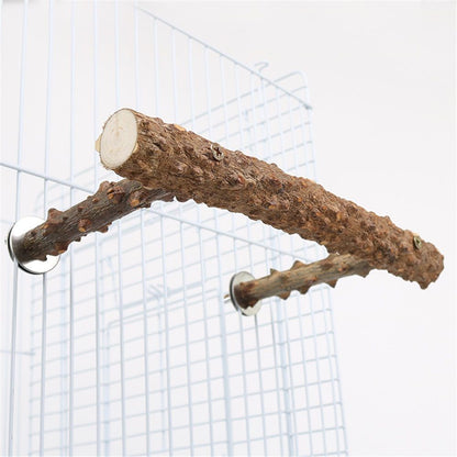 Large Natural Pepper Wood Parrot Stand Branch, Wooden Perch for Parakeet Cockatiels Conures Lovebirds Budgies, Birdcage Accessories