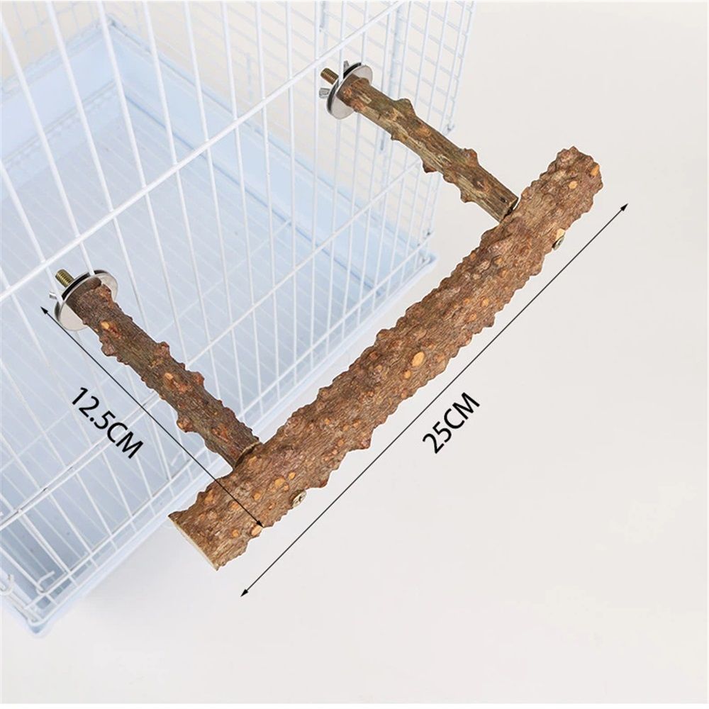 Large Natural Pepper Wood Parrot Stand Branch, Wooden Perch for Parakeet Cockatiels Conures Lovebirds Budgies, Birdcage Accessories
