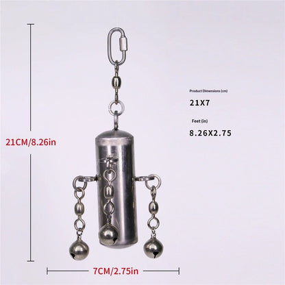 Large Bird Toys, Stainless Steel Bell Toy for Parrots, Heavy Birds Cage Toy, Greys, Budgies, Lovebirds, Cockatiels,Cockatoo