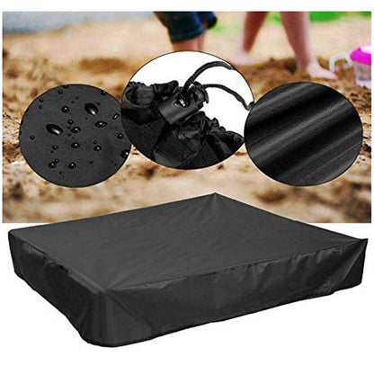 Sandbox Cover, Heavy Duty Waterproof Sand Box Cover, Suitable Use as Kids' Outdoor Square Sandbox Lid (Black,120*120*20cm), Only Cover