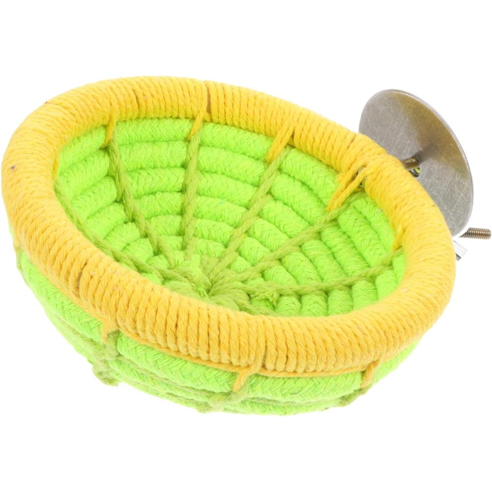 Handmade cotton rope bird breeding nest hatching house parrot nest cage buji parrot long tailed parrot canary love bird (yellow)