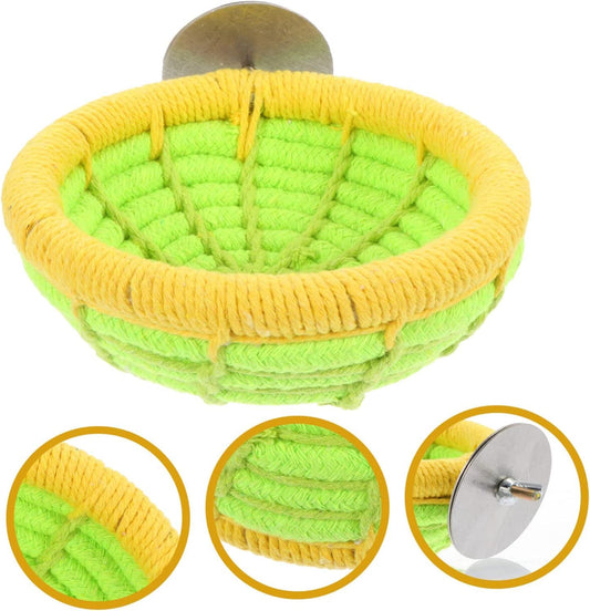 Handmade cotton rope bird breeding nest hatching house parrot nest cage buji parrot long tailed parrot canary love bird (yellow)