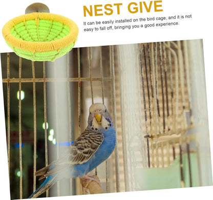 Handmade cotton rope bird breeding nest hatching house parrot nest cage buji parrot long tailed parrot canary love bird (yellow)