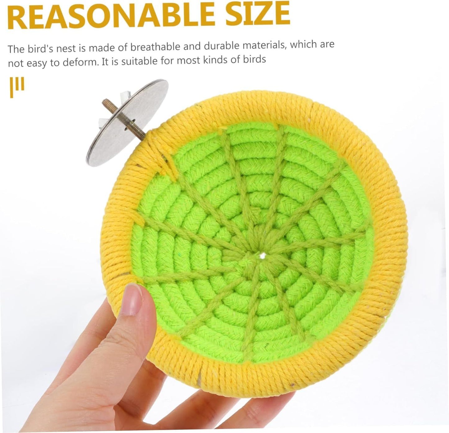 Handmade cotton rope bird breeding nest hatching house parrot nest cage buji parrot long tailed parrot canary love bird (yellow)