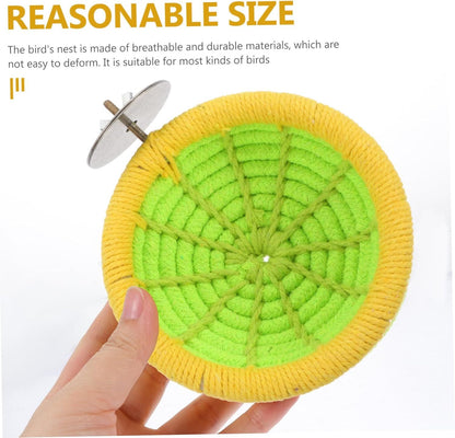 Handmade cotton rope bird breeding nest hatching house parrot nest cage buji parrot long tailed parrot canary love bird (yellow)