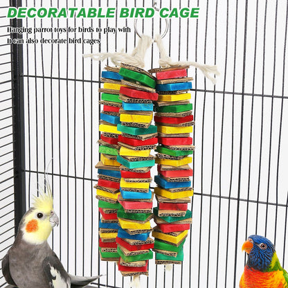 Tastic Triple Tower of Shredded Fun Medium Bird Toy for Grey Conures Sun Conures Small Cockatoos Quakers and Similar Small to Medium Sized Birds