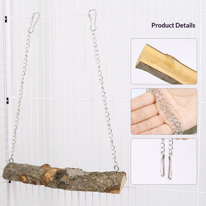 Pet bird swing, parrot cage toy, long tailed parrot, natural wooden swing toy, cockatoo, love bird, canary, small macaw