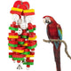 Large Bird Parrot Toys for Cockatoos  Grey Macaws and  Parrots Bird Gift Wooden parrot supplies (Apple-22inch)