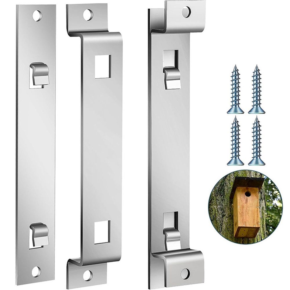 3 Sets Bird House Hanger Bracket, Rust Proof Galvanized Steel Bird House Kit, Stable Mounting Bracket with Screws for Securing and Stabilizing Bird Houses Nesting Boxes Feeders