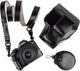 Protective Case for Canon EOS R50/R100 Camera and 18-45mm Lens, PU Leather EOSR50 R100 Camera Bag Including Half Case, Flip Cover, Shoulder Strap and Storage Pocket