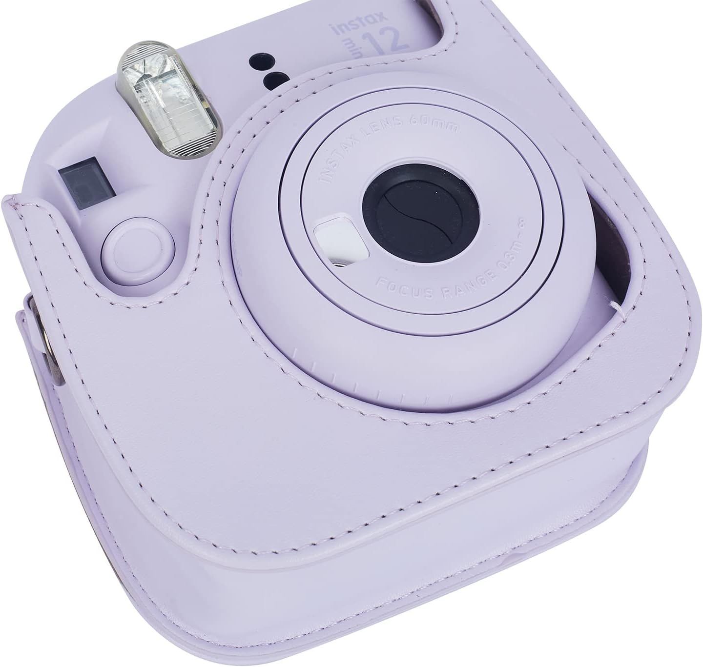 Instant Mini 12 Protective Camera Case for Fujifilm Instax Mini 12/11,Premium PU Leather Camera Bag Cover with Pocket and Removable&Adjustable Strap (Lilac Purple)