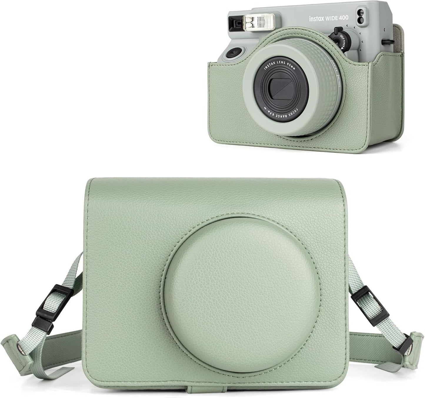 Fuji WIDE 400 Camera Case, PU Leather Protective Case Compatible for Instax WIDE 400 Instant Camera - Carrying Bag with Adjustable Shoulder Strap
