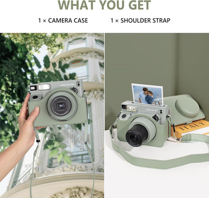 Fuji WIDE 400 Camera Case, PU Leather Protective Case Compatible for Instax WIDE 400 Instant Camera - Carrying Bag with Adjustable Shoulder Strap