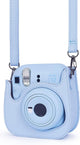 Instant Mini 12 Protective Camera Case for Fujifilm Instax Mini 12/11,Premium PU Leather Camera Bag Cover with Pocket and Removable&Adjustable Strap (Pastel Blue)