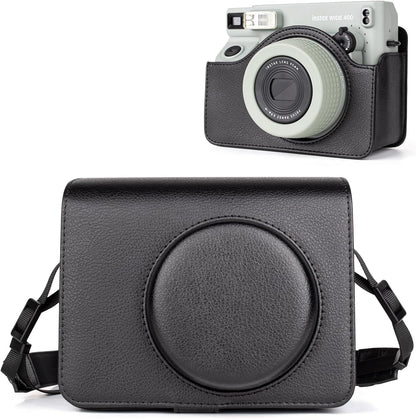Fuji WIDE 400 Camera Case, PU Leather Protective Case Compatible for Instax WIDE 400 Instant Camera - Carrying Bag with Adjustable Shoulder Strap