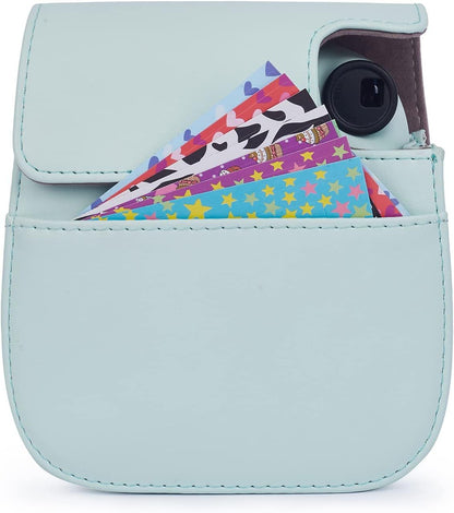 Instant Mini 12 Protective Camera Case for Fujifilm Instax Mini 12/11,Premium PU Leather Camera Bag Cover with Pocket and Removable&Adjustable Strap (Mint Green)