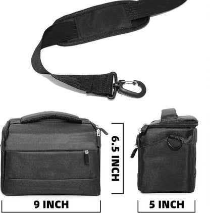 Compact Camera Bag – Stylish, Shockproof, Versatile Shoulder Case for Men/Women DSLR, Mirrorless, and Digital Cameras (Canon/Nikon/Sony/Fuji) - Black
