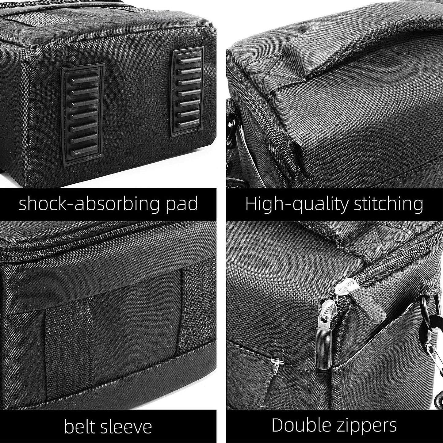 Compact Camera Bag – Stylish, Shockproof, Versatile Shoulder Case for Men/Women DSLR, Mirrorless, and Digital Cameras (Canon/Nikon/Sony/Fuji) - Black