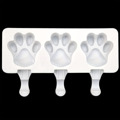 2pc Cat Paw Popsicle Mold, Silicone Ice Cream Mold Summer DIY Kitchen Mold, White (Stick Not Included)