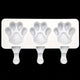 2pc Cat Paw Popsicle Mold, Silicone Ice Cream Mold Summer DIY Kitchen Mold, White (Stick Not Included)