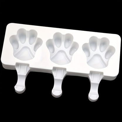 2pc Cat Paw Popsicle Mold, Silicone Ice Cream Mold Summer DIY Kitchen Mold, White (Stick Not Included)