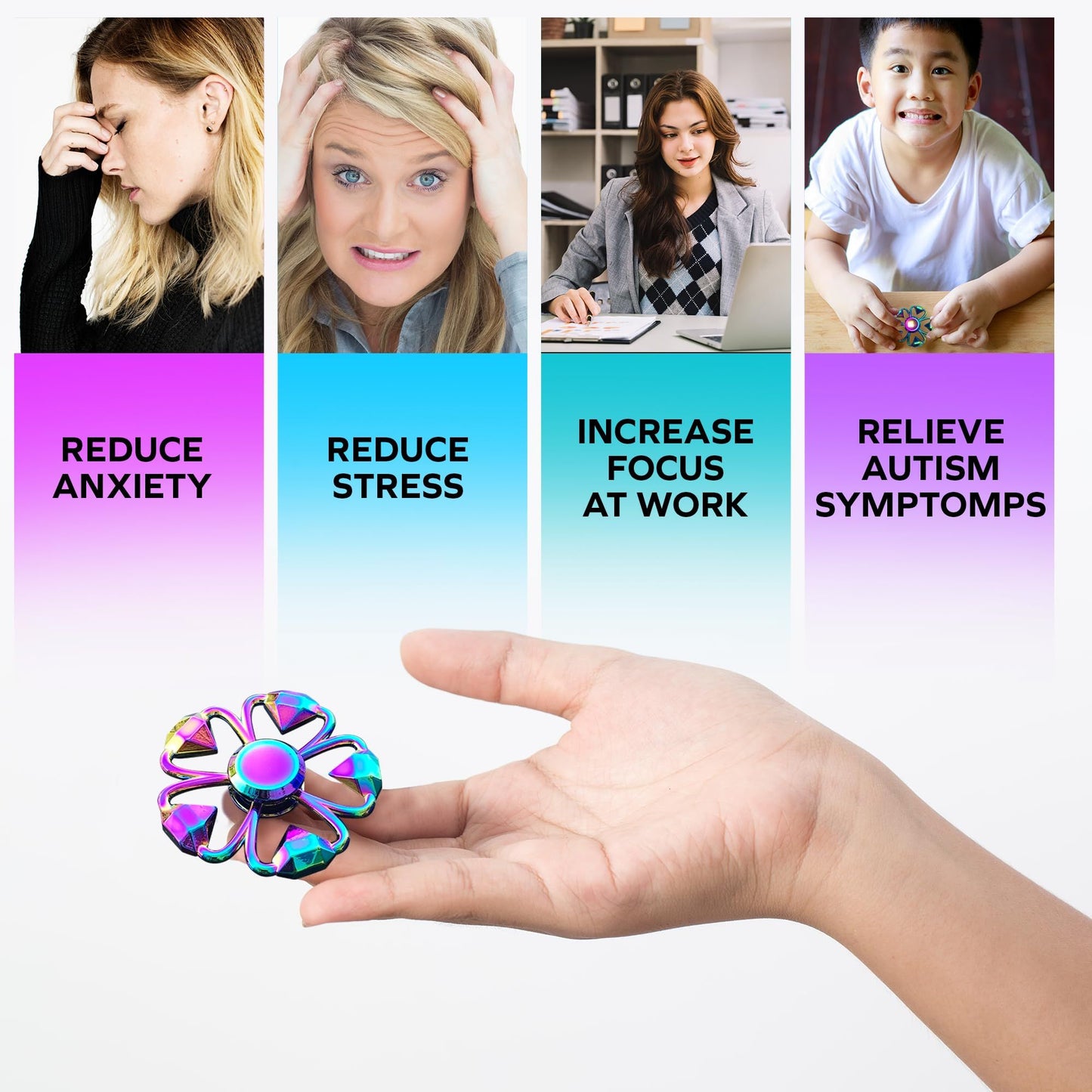 Rainbow Anti-Anxiety Hand Toy for Relieving Boredom ADHD, Anxiety  Party Favors for Kid Adult, Stuffers, Classroom Prizes