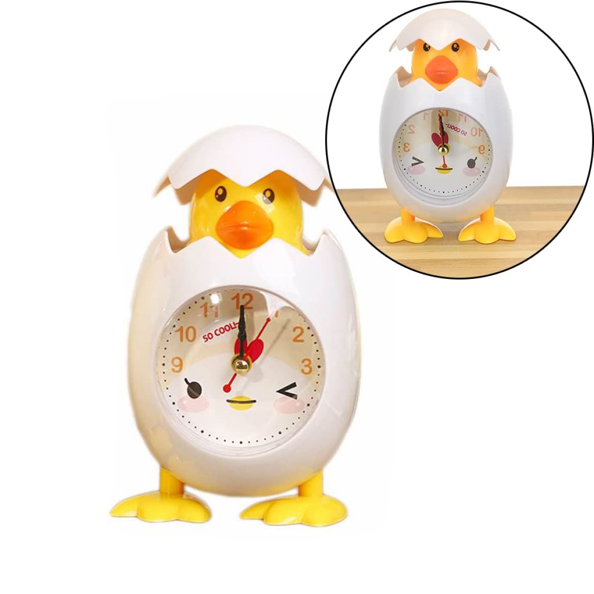 Kids Alarm Clock, Chicken Egg Alarm Clock Cartoon Desktop Clock Cute Bedside Clock for Kids Gift Children Bedroom Home Decor