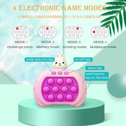 Easter Bunny Pop Quick Push Game, Handheld Light up Bubble Game Toy for Kids Boys Girls Teens Easter Basket Stuffers Gifts