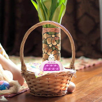 Easter Bunny Pop Quick Push Game, Handheld Light up Bubble Game Toy for Kids Boys Girls Teens Easter Basket Stuffers Gifts