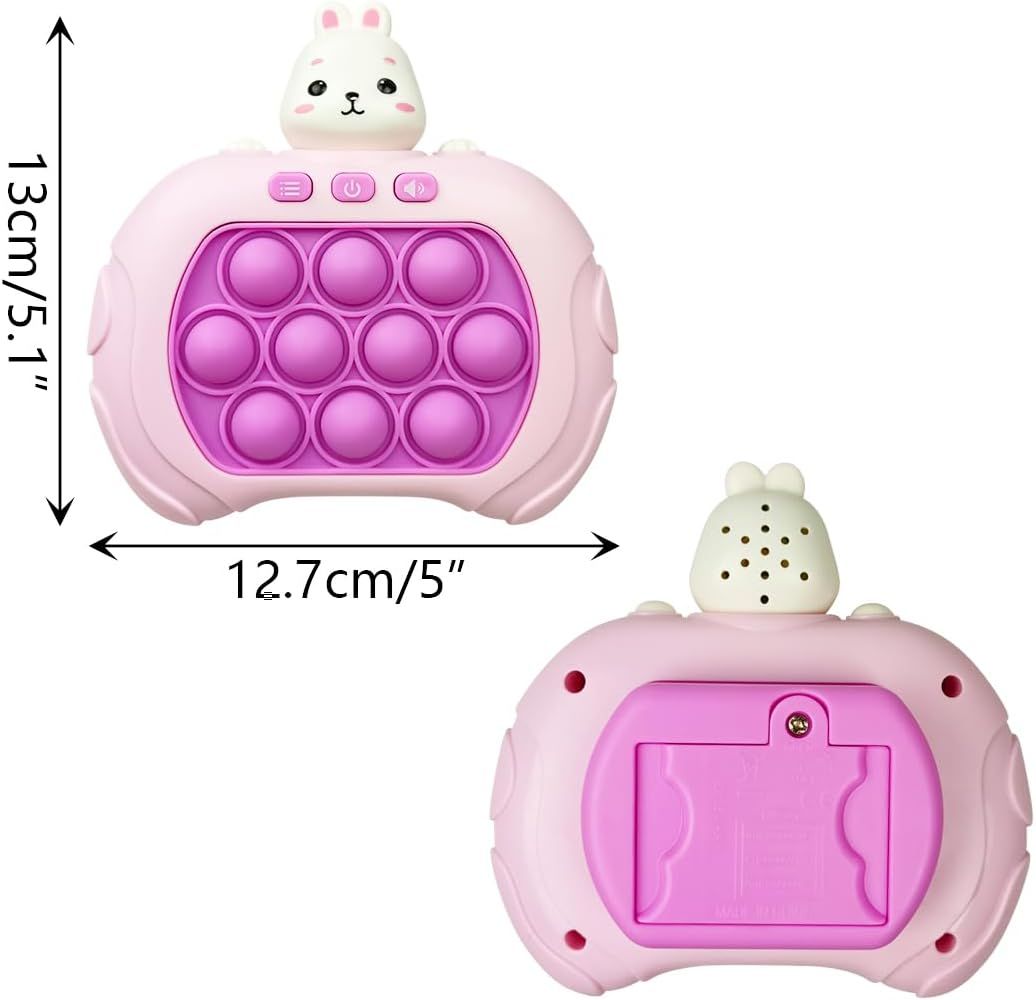 Easter Bunny Pop Quick Push Game, Handheld Light up Bubble Game Toy for Kids Boys Girls Teens Easter Basket Stuffers Gifts