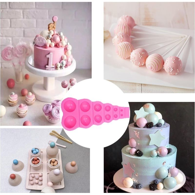 DIY 3D Pearl Mold Ball Pearl Semi Sphere Chocolate Silicone Molds Cake Decorating Sugar Lollipop Mold Dome Mousse