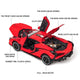 Diecast Toy Car Sports Model Car,Simulation Casting Pull Back Vehicles,1:32 Scale Supercar Toys with Lights and Music Sound (Red)