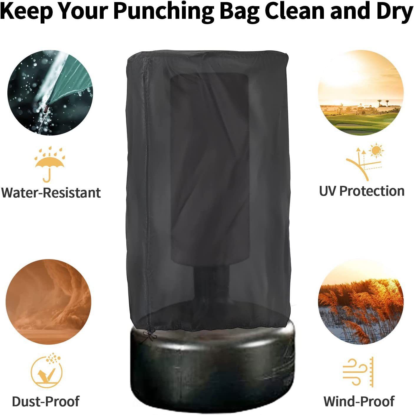 Boxing Bag Cover, Indoor Outdoor Heavy Punching Bag Protective Cover for Freestanding Punching Bag Waterproof Standing Boxing