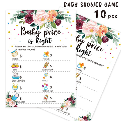 5 PCS Draw Baby Shower Games, Boy or Girl Gender Reveal Party Game - Baby Shower Party Activities Supplies - Can You Guess