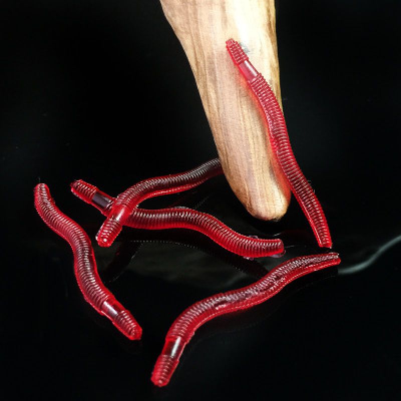 100Pieces Fake Earthworm Plastic Lifelike Worm Soft Stretchy Rubber Earthworms Trick Toy for Halloween April Fool's Day Party