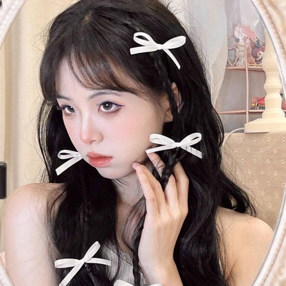 4pcs Sweet Ballet Ribbon Bow Hairpins Hair Bows Hair Barrettes Lovely Snap Clip Adult Teens Hair Braiding Accessories Hair
