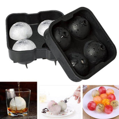 Ice Ball Maker, Silicone Ice Cube Tray, Easy Fill and Release Ice Ball Molds, BPA Free Round Ice Cube Molds with Lids