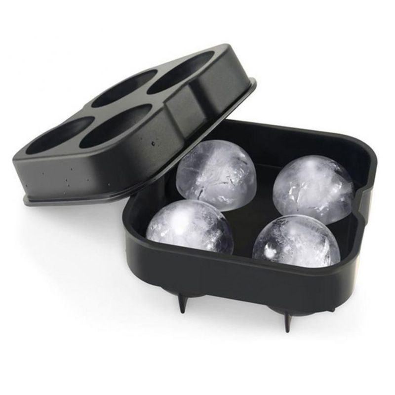 Ice Ball Maker, Silicone Ice Cube Tray, Easy Fill and Release Ice Ball Molds, BPA Free Round Ice Cube Molds with Lids