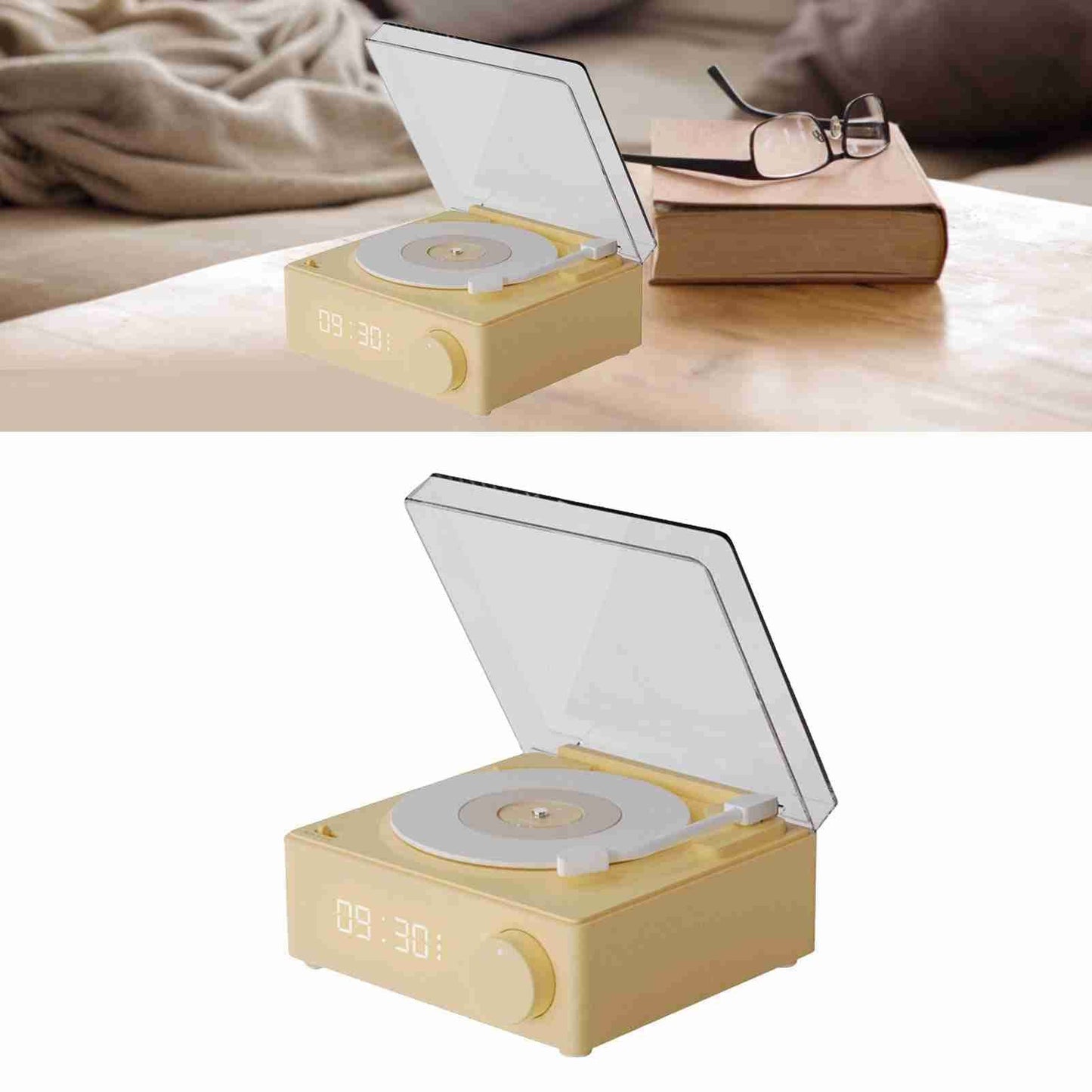 Record Player Style Bluetooth Speaker Phonograph Style Retro Bluetooth Speaker Yellow Cute Look Gift for Girls Good Bass