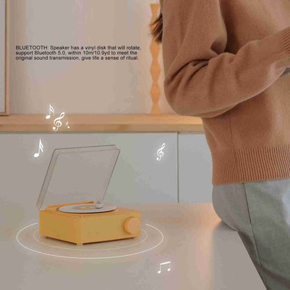 Record Player Style Bluetooth Speaker Phonograph Style Retro Bluetooth Speaker Yellow Cute Look Gift for Girls Good Bass