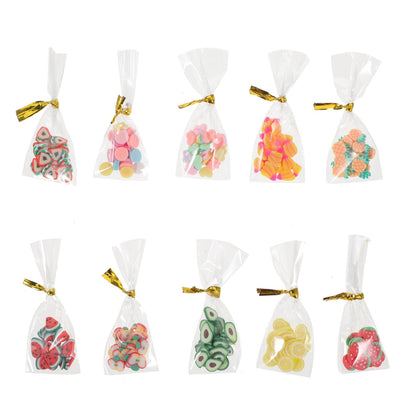 10pcs Dollhouse Fruit Slice Doll House Kitchen Decor Packaged Food Prop Miniature Dollhouse Food Dessert Toy for Mini House Photo